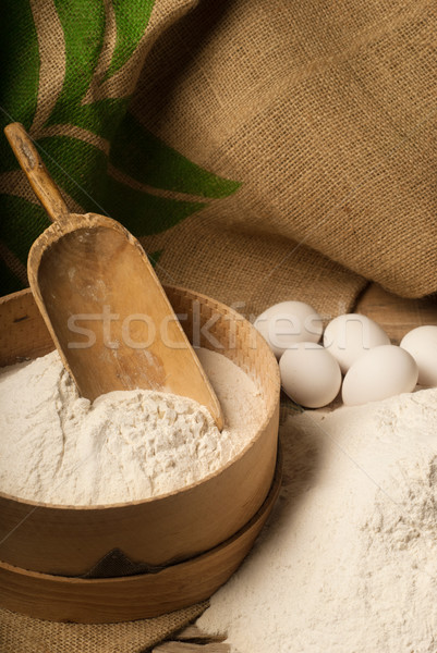 País lado nutrição tigela farinha branco Foto stock © gorgev