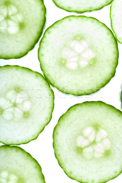 Komkommer cirkels heldere groene witte Stockfoto © gorgev