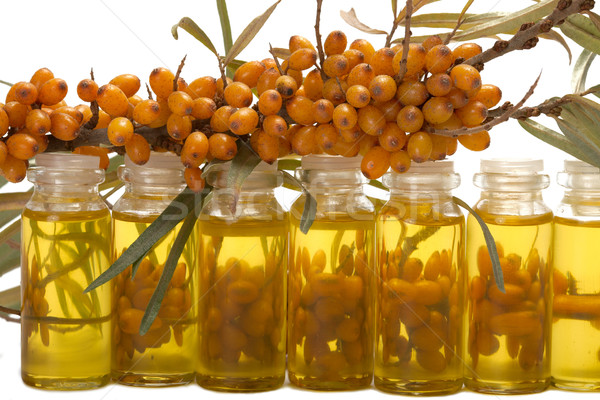 Stock photo: Oil of sea-buckthorn berries.