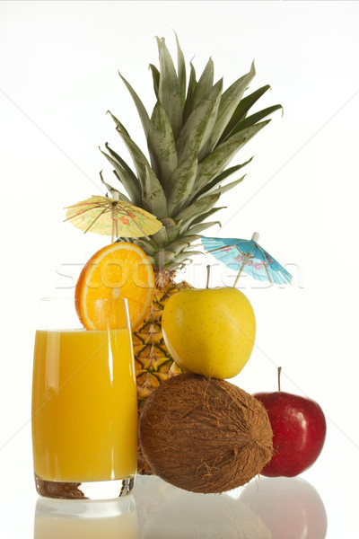 Sok pomarańczowy świeże soku pomarańczowy dojrzały ananas Zdjęcia stock © Goruppa