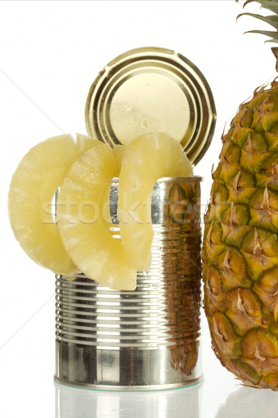 Zdjęcia stock: Ananas · puszka · żywność · w · puszkach · sklepu · jedzenie · biały