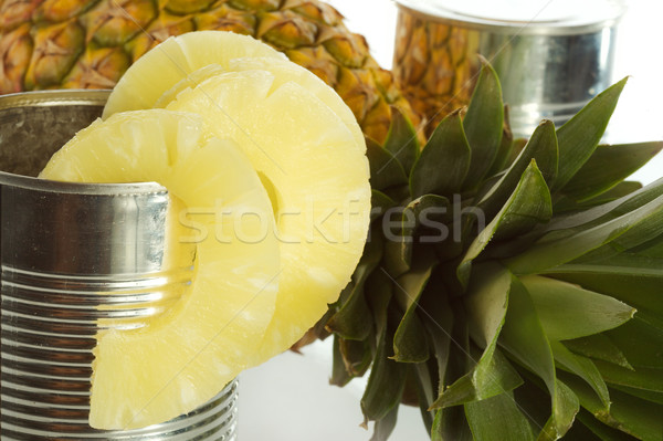 Ananas puszka żywność w puszkach sklepu jedzenie biały Zdjęcia stock © Goruppa