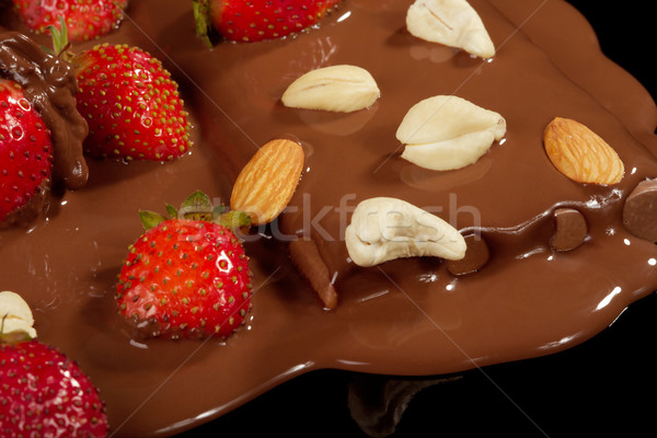 Strawberry in chocolate Stock photo © Goruppa