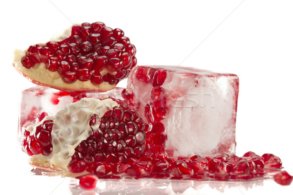 Pomegranate in ice Stock photo © Goruppa