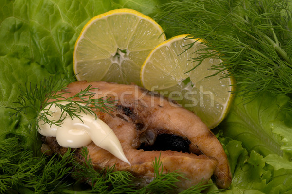 Pesce servito finocchio foglie Foto d'archivio © Goruppa