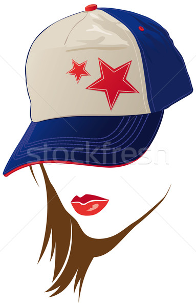 女 面對 美國 帽 孤立 白 商業照片 © Grafistart