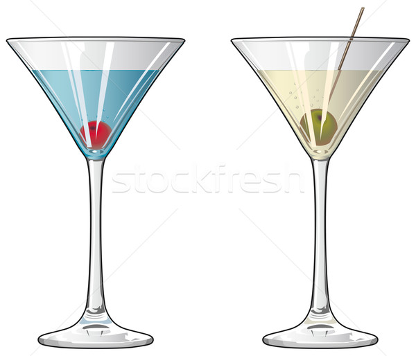 Cocktails cocktail bril kers olijfolie drinken Stockfoto © Grafistart