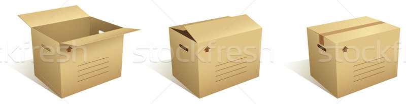 Cartone scatole open chiuso ufficio carta Foto d'archivio © Grafistart