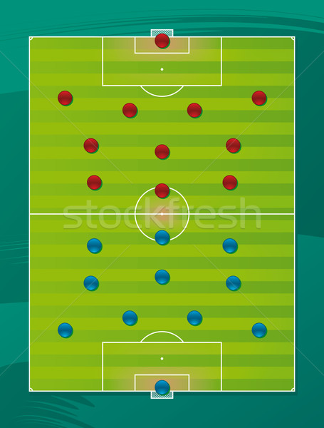 Foto stock: Fútbol · equipo · táctica · campo · fútbol · fondo