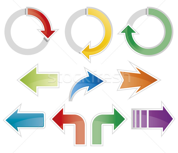 Set colorato arrow simboli business internet Foto d'archivio © Grafistart