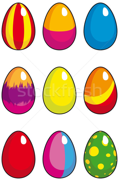 Foto d'archivio: Colorato · set · easter · eggs · Pasqua · cioccolato · arancione