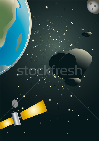 Terra satellite stelle pietra pianeta galassia Foto d'archivio © Grafistart