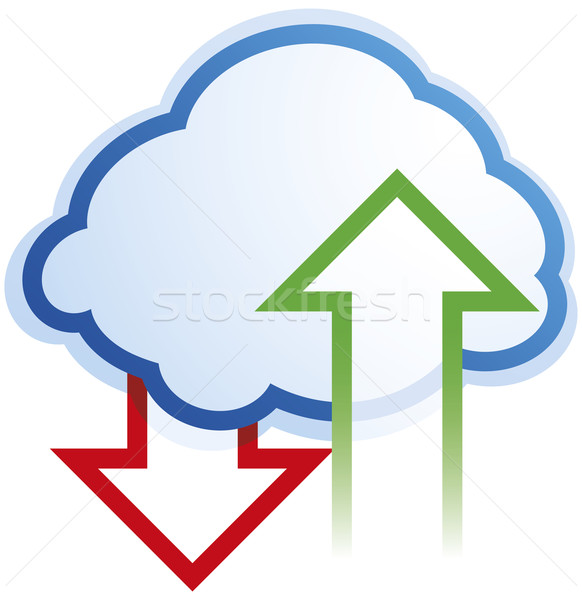 Abstrakten Cloud Computing Symbol weiß Internet Technologie Stock foto © Grafistart