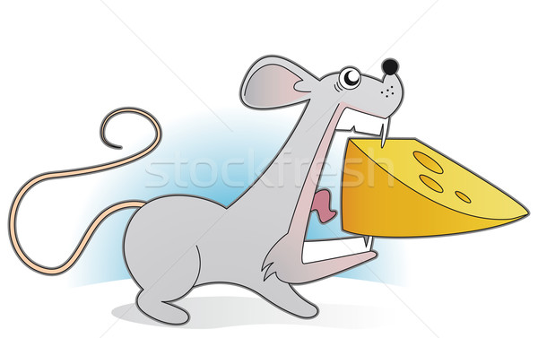 Mouse with big piece of cheese  Stock photo © Grafistart