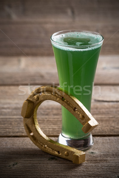 Stock photo: Cold green beer