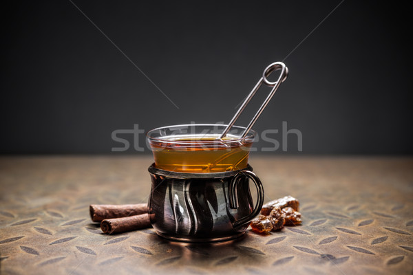 Glass cup of black tea Stock photo © grafvision