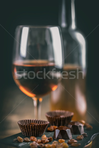 Dark chocolate praline Stock photo © grafvision