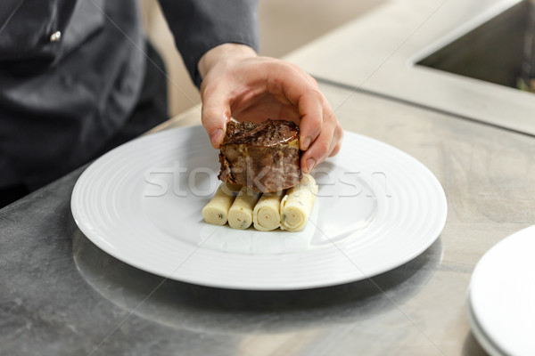 Chef preparing plate Stock photo © grafvision