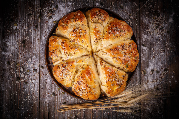 Friss pékség termék zsemle kenyér különböző Stock fotó © grafvision