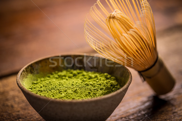 Té verde bambú batidor verde té japonés Foto stock © grafvision