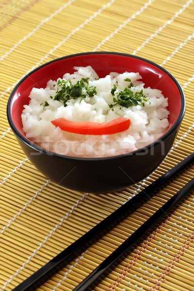 Chinesisches Essen schwarz Platte Restaurant asian chinesisch Stock foto © grafvision