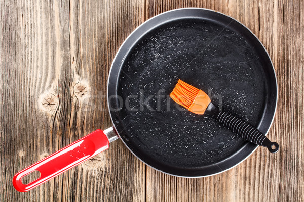 Koekenpan silicone borstel keuken olie koken Stockfoto © grafvision
