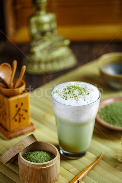 Green tea matcha latte Stock photo © grafvision