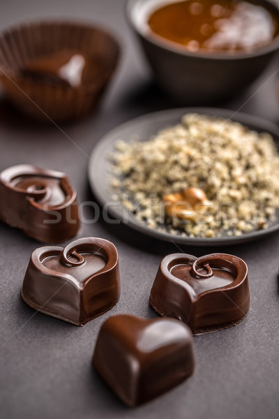 Heart shaped chocolate sweets Stock photo © grafvision