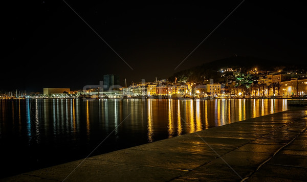 Nacht Kroatien erstaunlich Wasser Abend Panorama Stock foto © grafvision