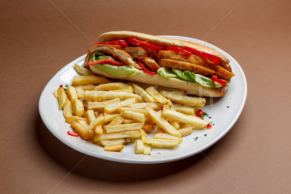 Huhn Sandwich Brust Frühstück Salat Stock foto © grafvision
