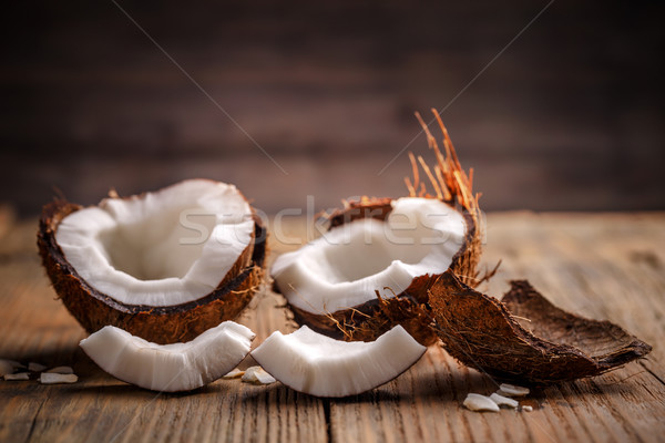 水果 椰子 木 性質 背景 表 商業照片 © grafvision