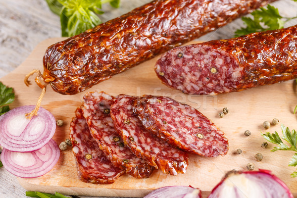 Salami smoked sausage  Stock photo © grafvision