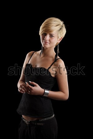 Woman with her arms akimbo Stock photo © grafvision