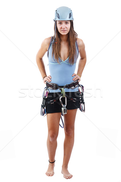 Mujer escalada completo retrato atractivo Foto stock © grafvision