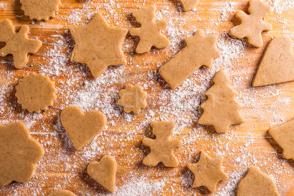Сток-фото: пряничный · домашний · Cookies · Рождества · сердце · группа