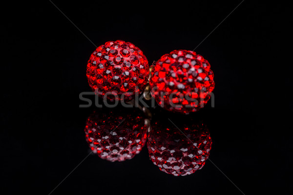 [[stock_photo]]: Boucles · d'oreilles · pierres · noir · verre · beauté