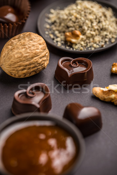Heart shaped chocolate praline Stock photo © grafvision