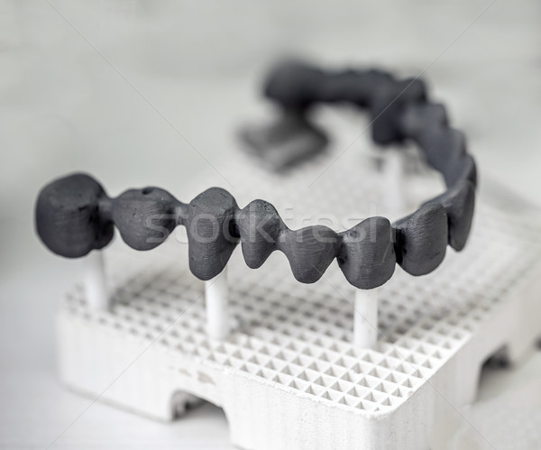 Prothese tandheelkundige model tandarts geneeskunde zwarte Stockfoto © grafvision