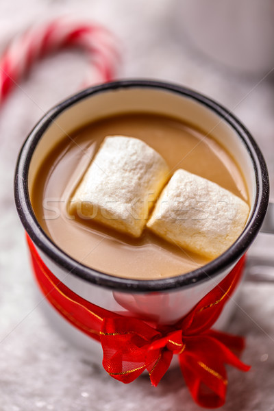 Fogzománc bögre forró csokoládé közelkép kávé csésze Stock fotó © grafvision