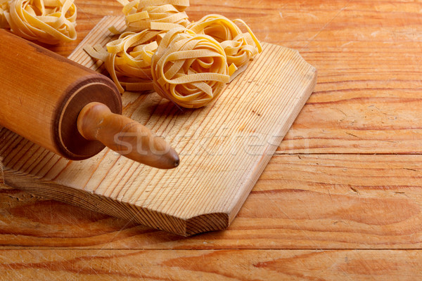 Stock photo: Pasta and rolling-pin
