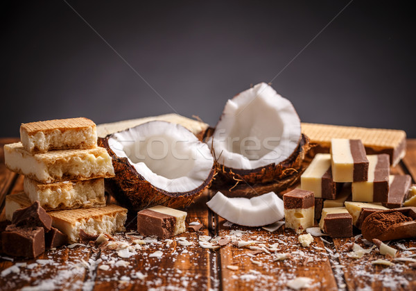 Ostya rácsok csokoládé csendélet házi készítésű cukorka Stock fotó © grafvision