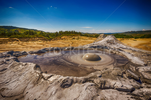 Aktywny błoto wulkan krater tekstury splash Zdjęcia stock © grafvision