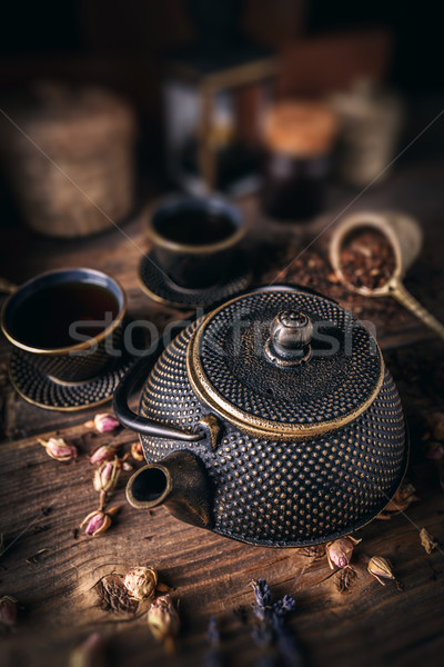 Asian iron tea pot Stock photo © grafvision