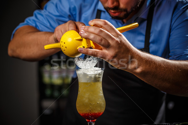 Bartender making decoration Stock photo © grafvision