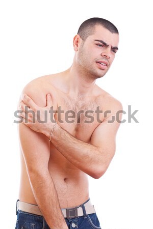 Young man holding painful stomach Stock photo © grafvision