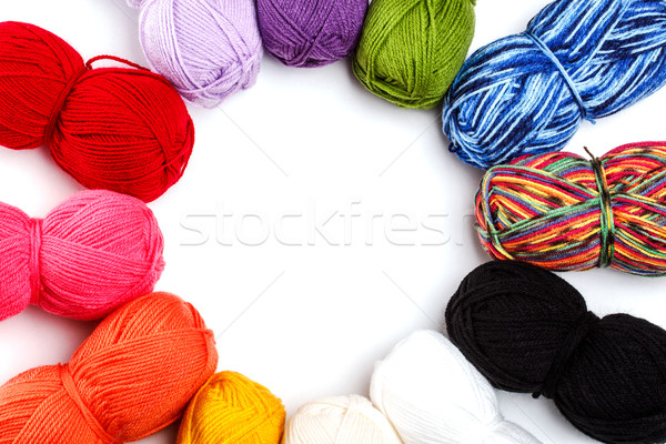 Stockfoto: Wol · garen · cirkel · ruimte · Rood · zwarte