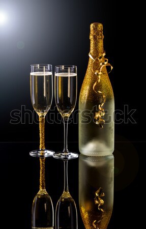 Сток-фото: Новый · год · два · шампанского · очки · готовый · вечеринка