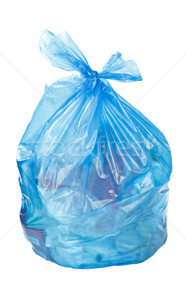 Сток-фото: синий · мусора · сумку · изолированный · белый · очистки