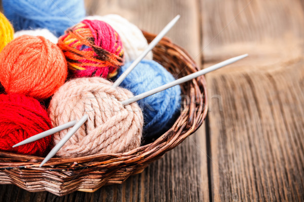 Stock photo: Knitting yarn balls