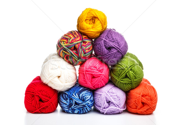 Stock photo: Pyramid of yarn